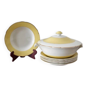 Lot assiettes  creuses et soupière Lunéville