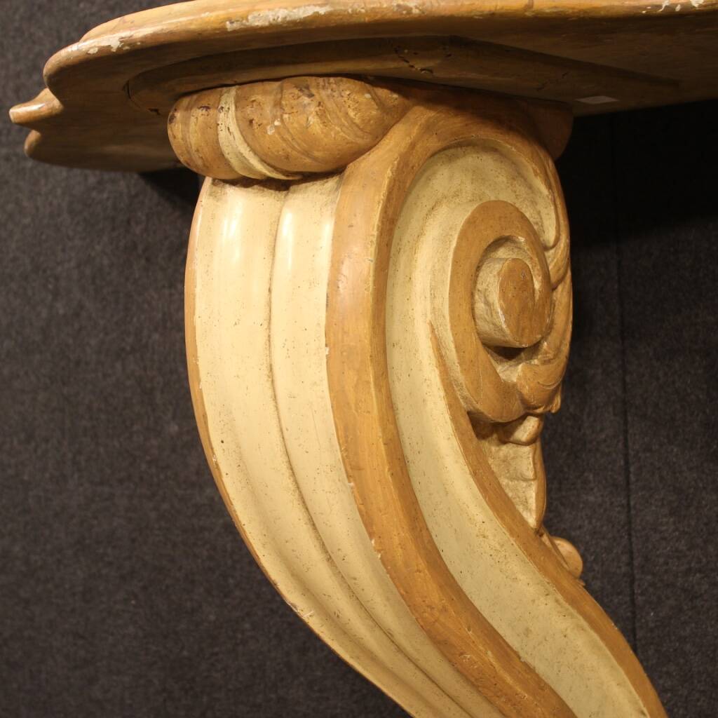 Italian lacquered and painted console table