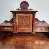 Bureau à gradin ancien en noyer massif et placage de noyerAlsace d'époque fin XIX ème