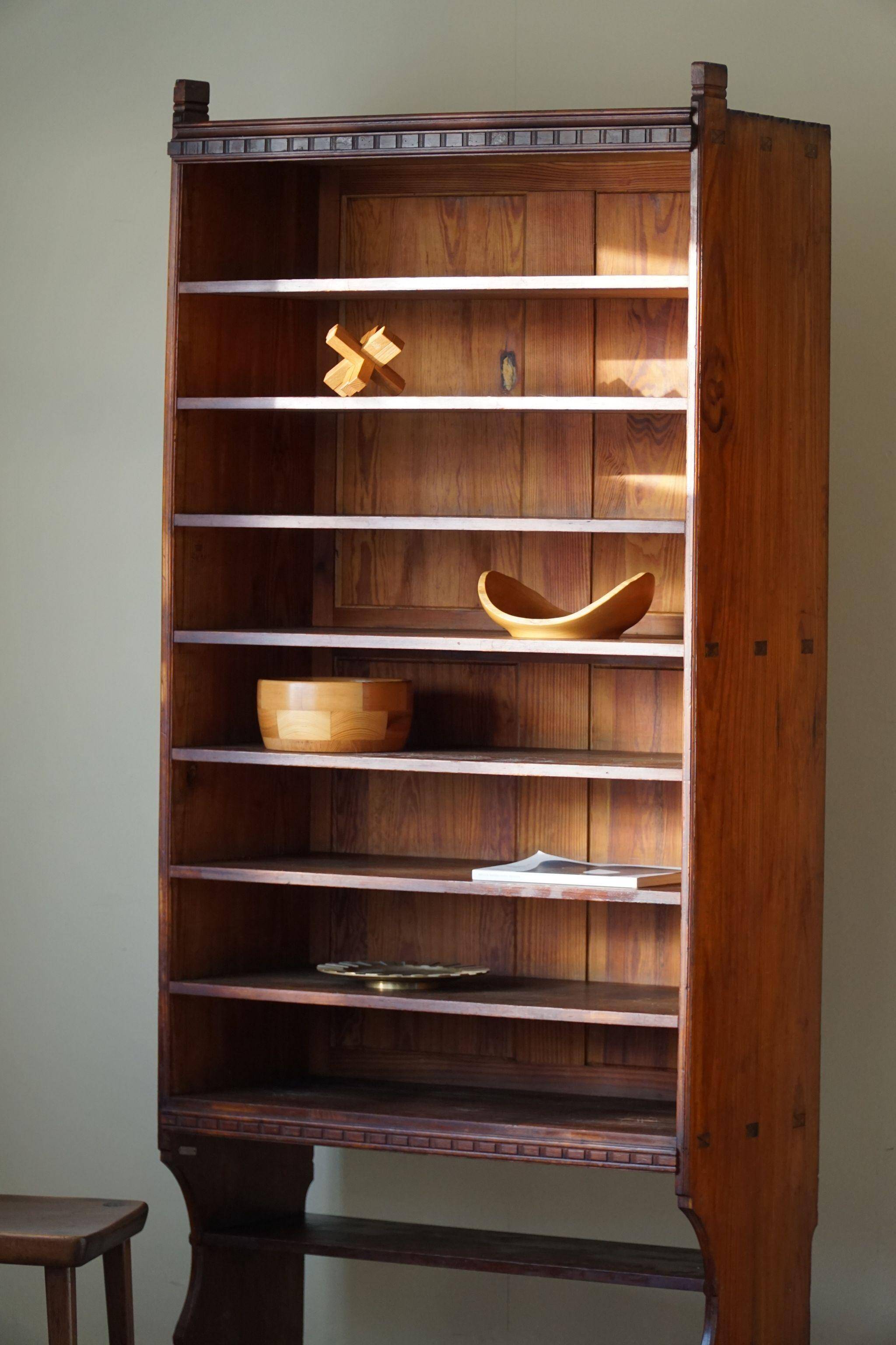 Martin Nyrop Library by Rud. Rasmussen in Oregon pine, Danish Modern, 1905