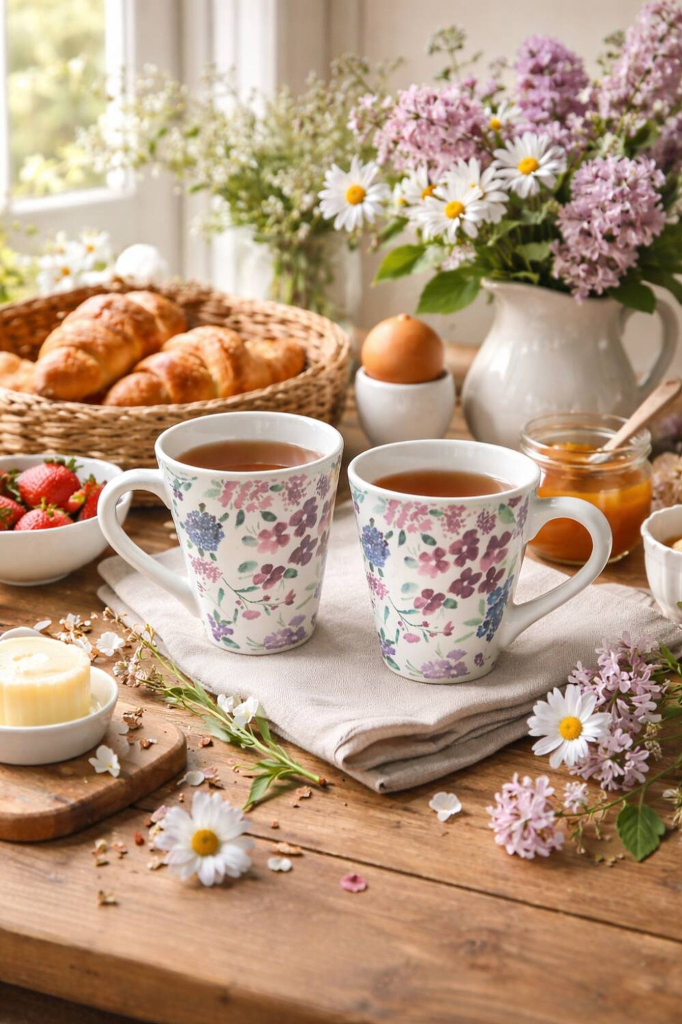 Pair of floral mugs – Country house spirit – New