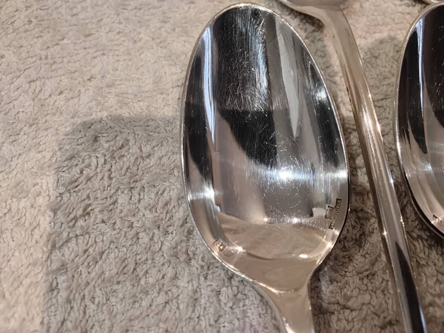 6 silver-plated metal soda spoons by Christofle silversmiths, Fidelio pattern