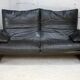 Sofa by Vico Magistretti, Cassina, Maralunga model. Italy, circa 1975. Navy blue leather