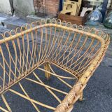 Vintage rattan cradle