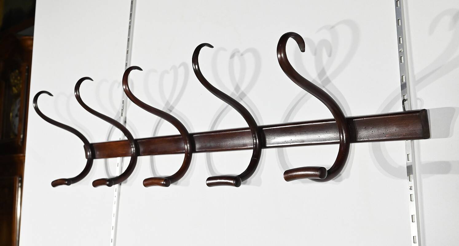 Cloakroom Coat Rack in Curved Beech, J&J Kohn – Early 20th Century