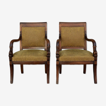 Pair of chairs in Walnut style catering