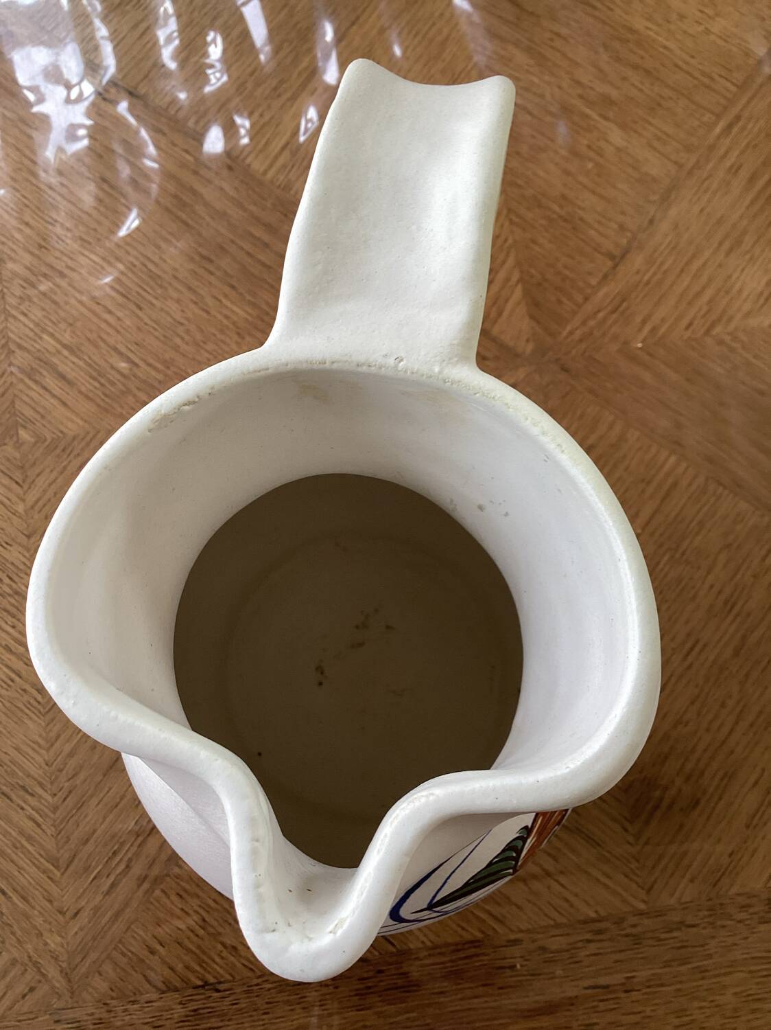 Pichet en céramique, décor marin mid century