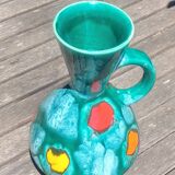 Small vase in glazed ceramic Vintage 60s signed Elise