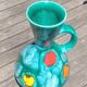Small vase in glazed ceramic Vintage 60s signed Elise