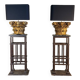 Pair of riveted wrought iron pedestals, circa 1900