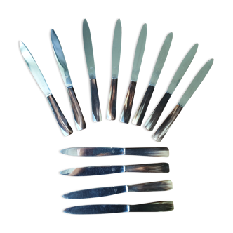 Service 12 horn handle knives
