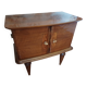varnished wooden bedside table from the 1970s