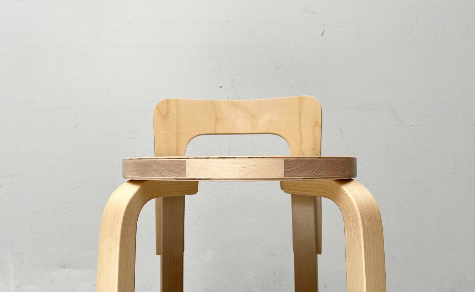 Mid-Century Modern High Stools K65 by Alvar Aalto for Artek, Finland, 2017, Set of 3