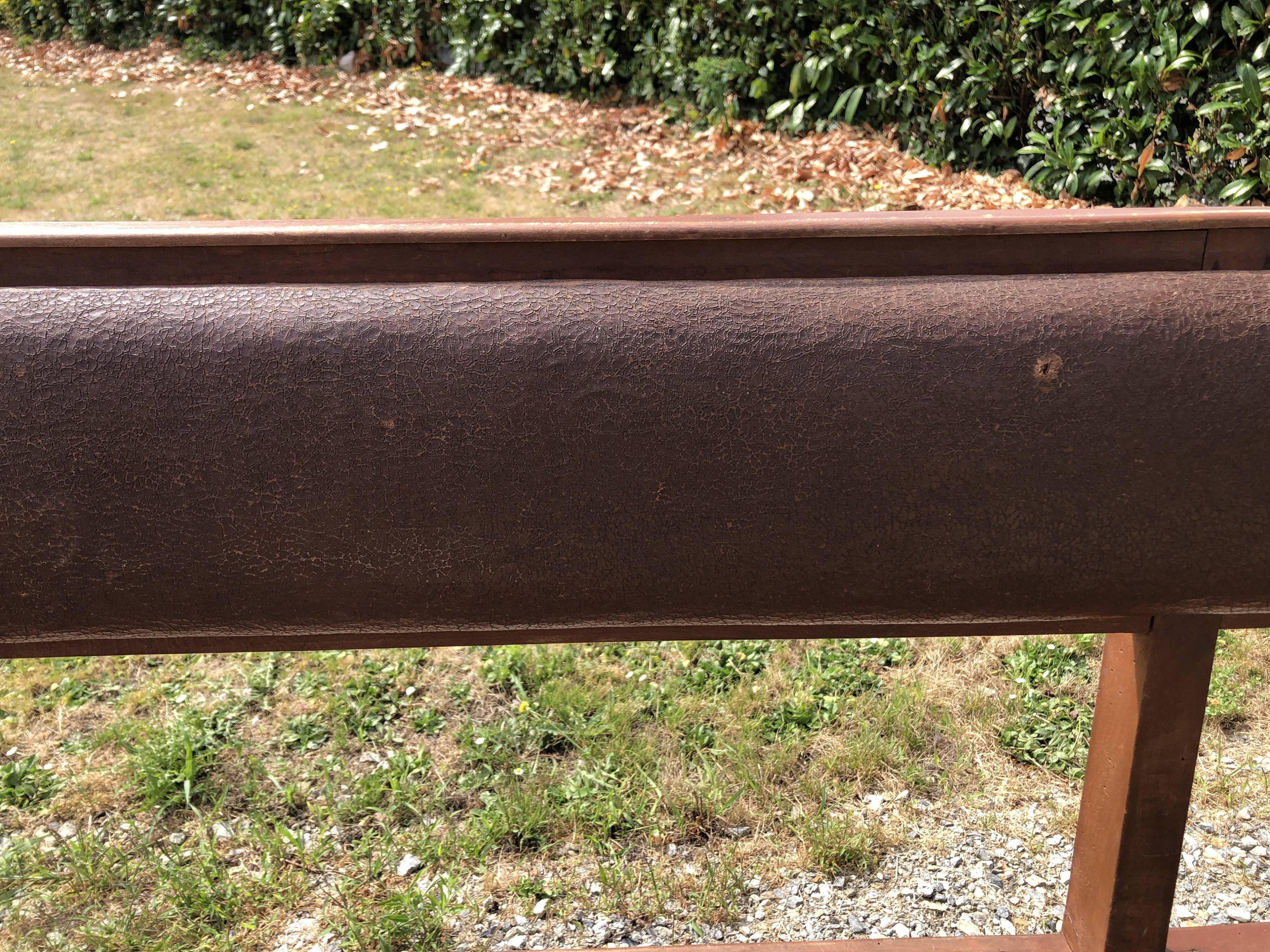 Duo of vintage church benches in solid beech