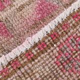 3x12 Soft Pink & Brown Turkish Runner Rug, 86x374CM