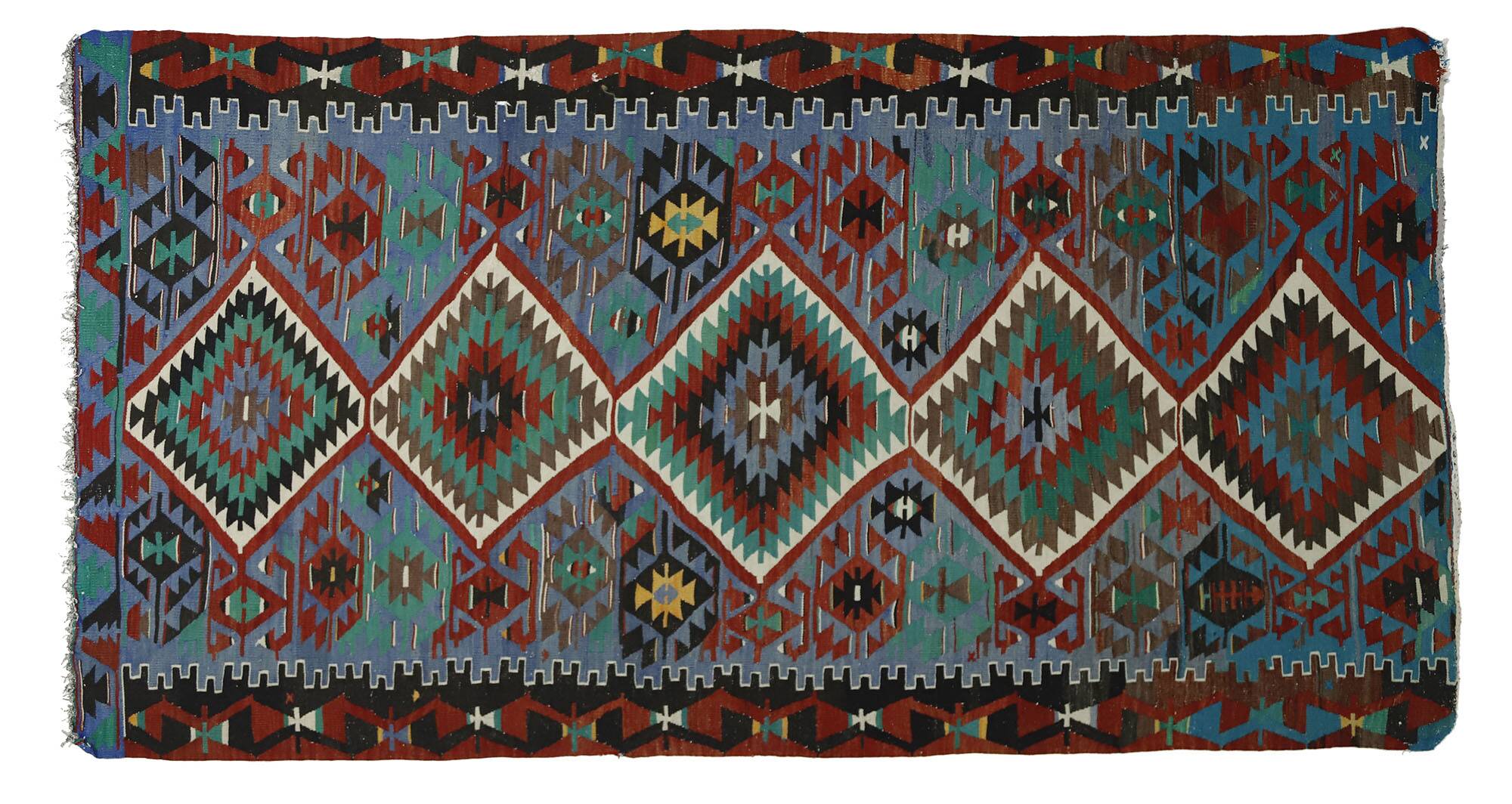 Area kilim rug ,vintage wool turkish handknotted kilim, 295 cmx 160 cm rug