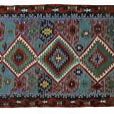 Area kilim rug ,vintage wool turkish handknotted kilim, 295 cmx 160 cm rug