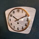 Vintage formica clock silent wall clock "gray wood"