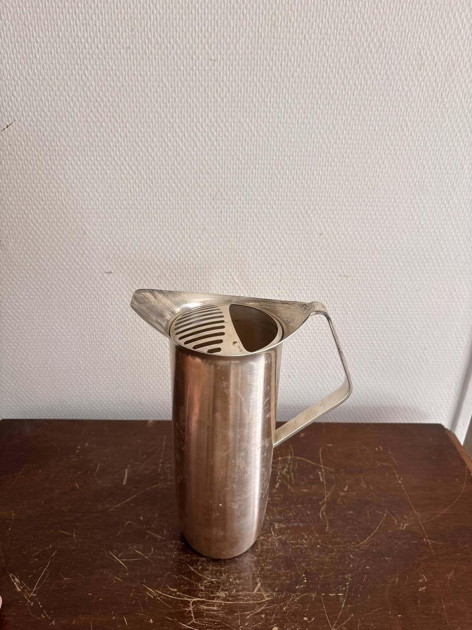Pichet Carafe Water Modernist Silver Metal Bruckmann Germany Mid Century