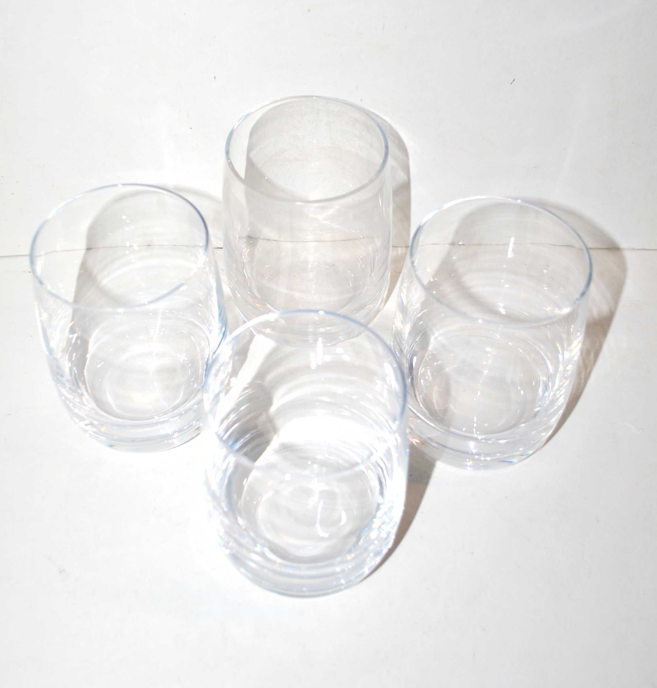 Set of 4 water glasses or whisky in Daum crystal signed 11 cm