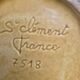 Vintage ochre yellow earthenware jug – Saint-Clément no. 7518 – Vase carafe