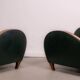Pair of mid-century leather armchairs, circa 1970, made in Belgium.