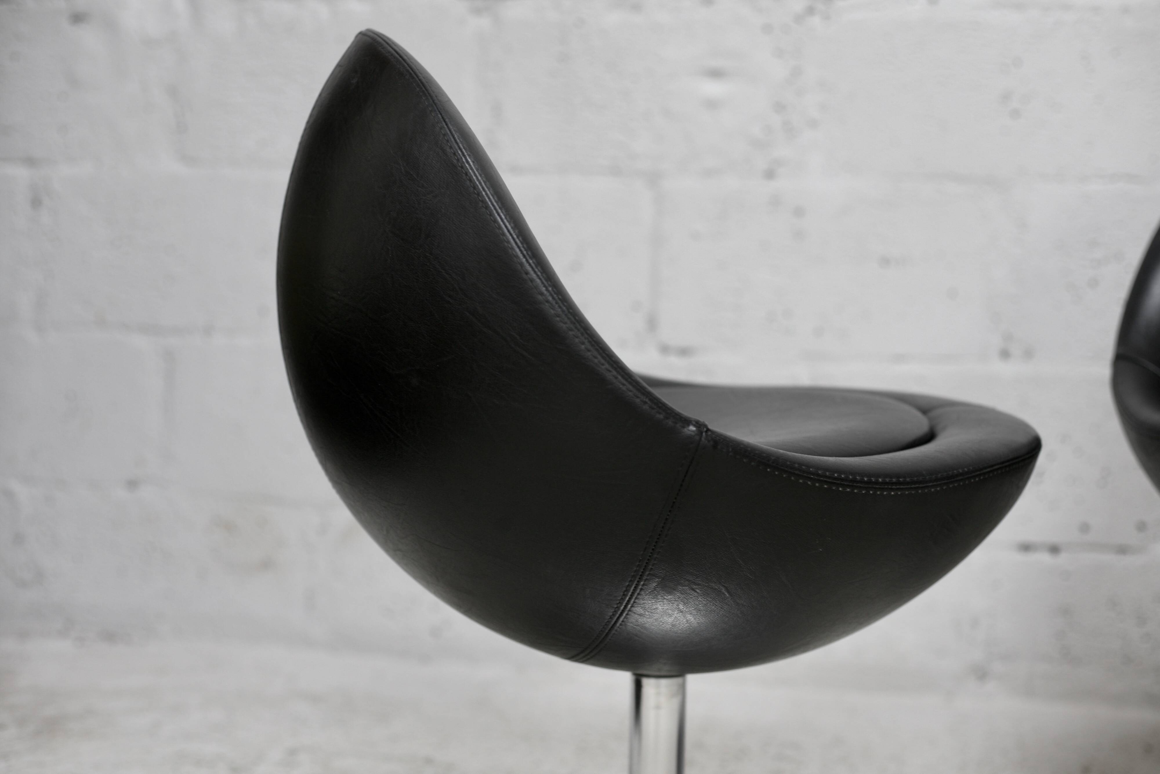 pair of "space age" swivel chairs. Sweden, circa 1965