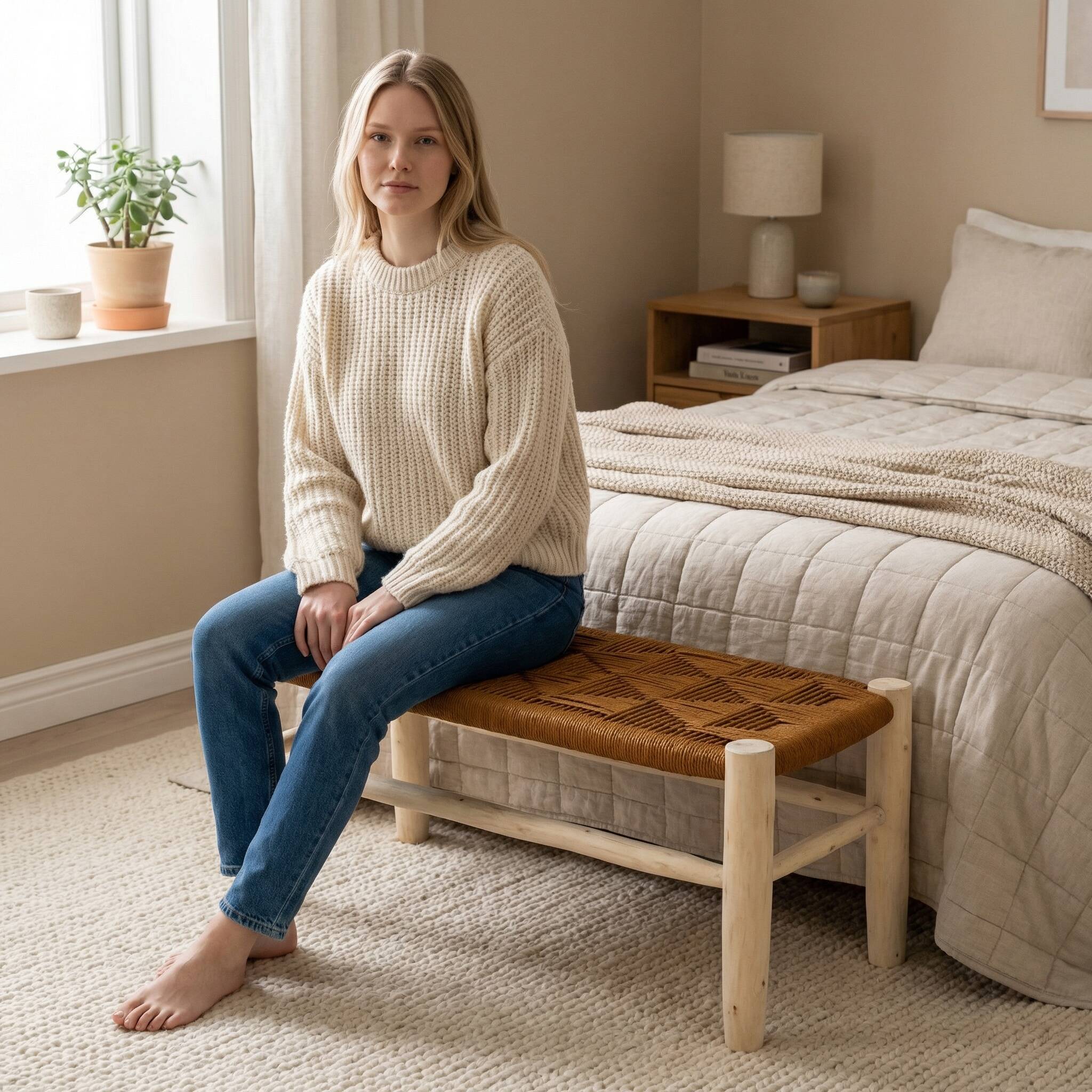 Braided rope bench