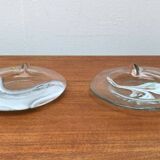 German Vintage Art Collection Richartz Plate and Bowl in Glass by Hans Jürgen Richartz for Mathildenhütte, Solingen, Set of 2