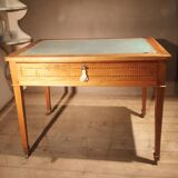 Yellow wooden writing table