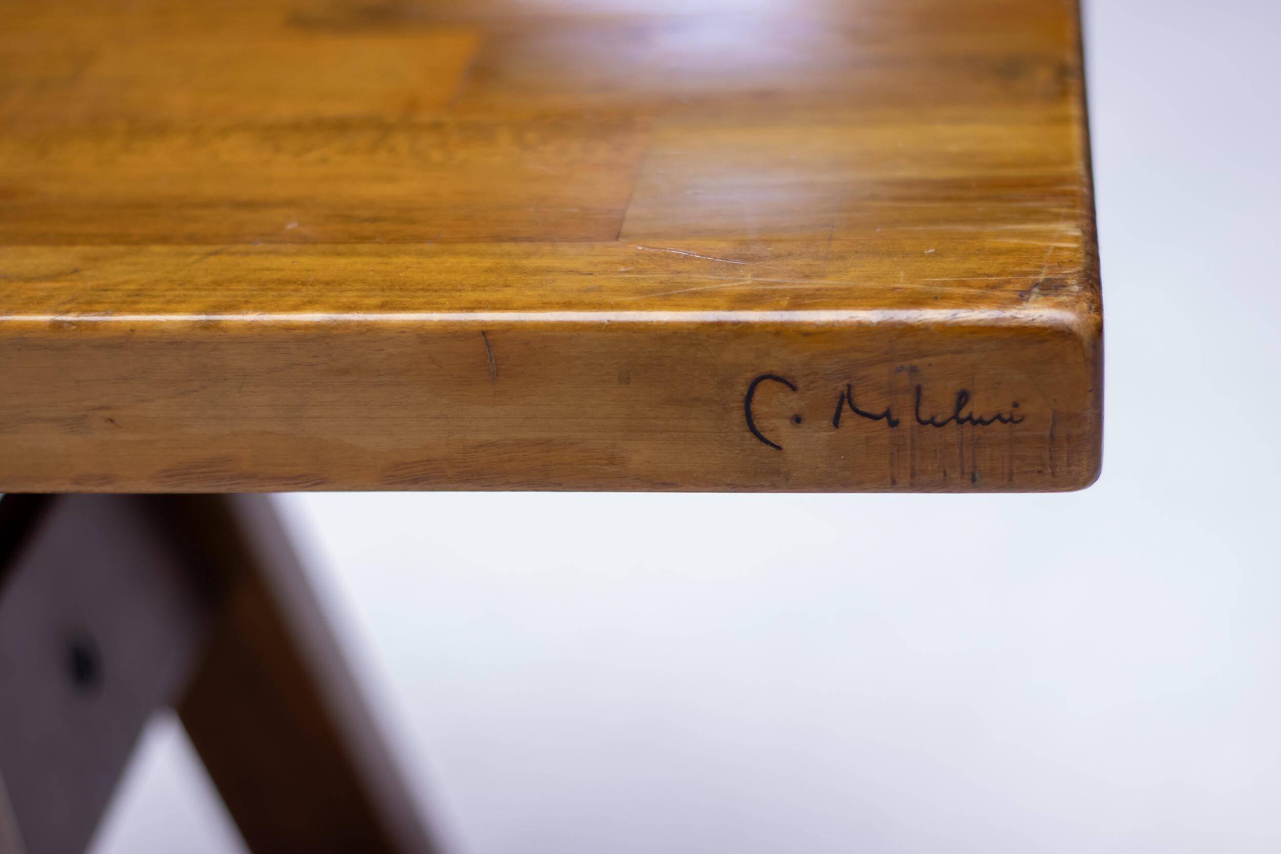 Solid walnut bench "Torbecchia" by Giovanni Michelucci, 1960s