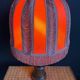 Large 1960s bell-shaped lamp with fringed shade