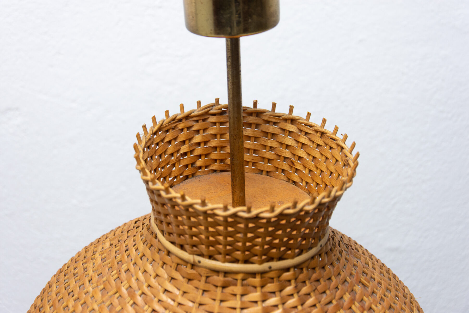 Mid century wicker hanging chandelier by ULUV, 1960´s
