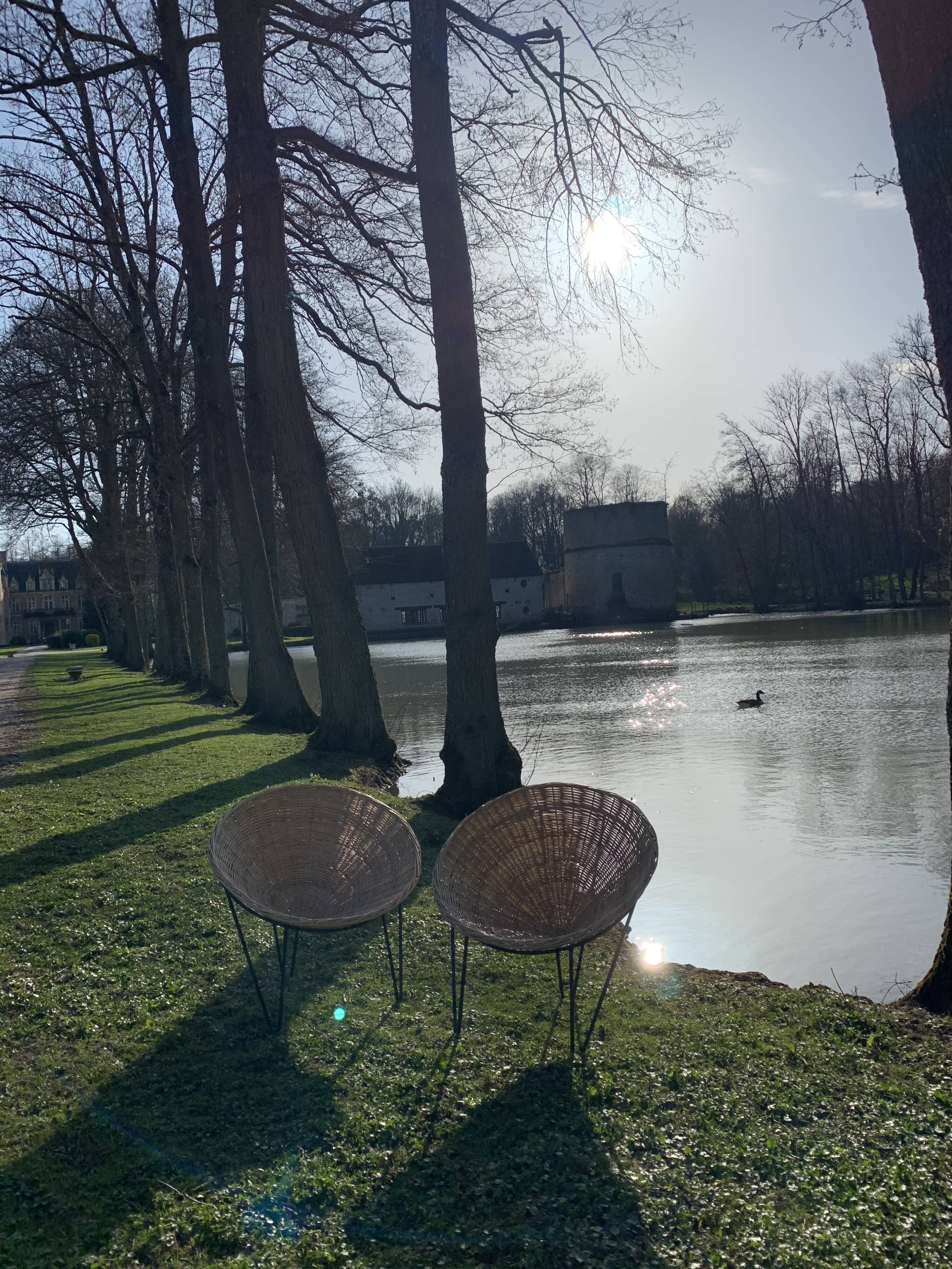 Pair of basket chairs