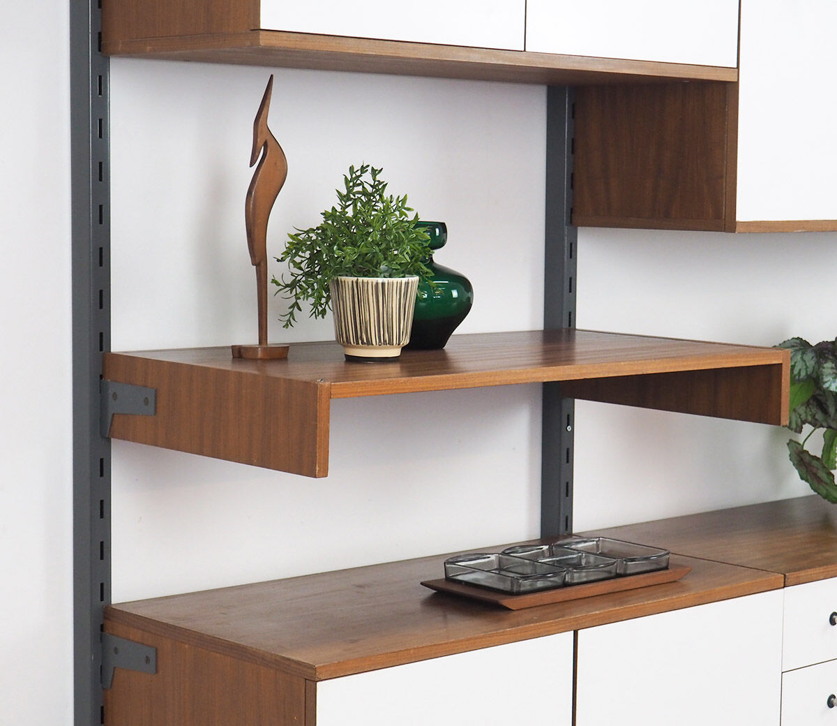 Teak and metal wall unit by Simplalux, 1960's