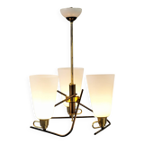 Italian chandelier with three opalines, 1950