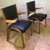 Pair of Bow Wood armchairs 1950s