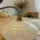 Vintage white speckled glass pendant – 70s organic design