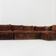 Vintage modular sofa brown velvet Italy 1970s