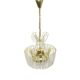 Kamenický Šenov crystal chandelier, gilded brass, 1970s, Czechoslovakia
