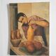 Figurative painting depicting a potter handling a large vase.