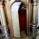 Superb early 19th century church tabernacle in gilded stuccoed wood