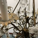 Large Macaroni Crystal Beaded Chandeliers Set of 2