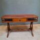 English coffee table dessu leather to a puller