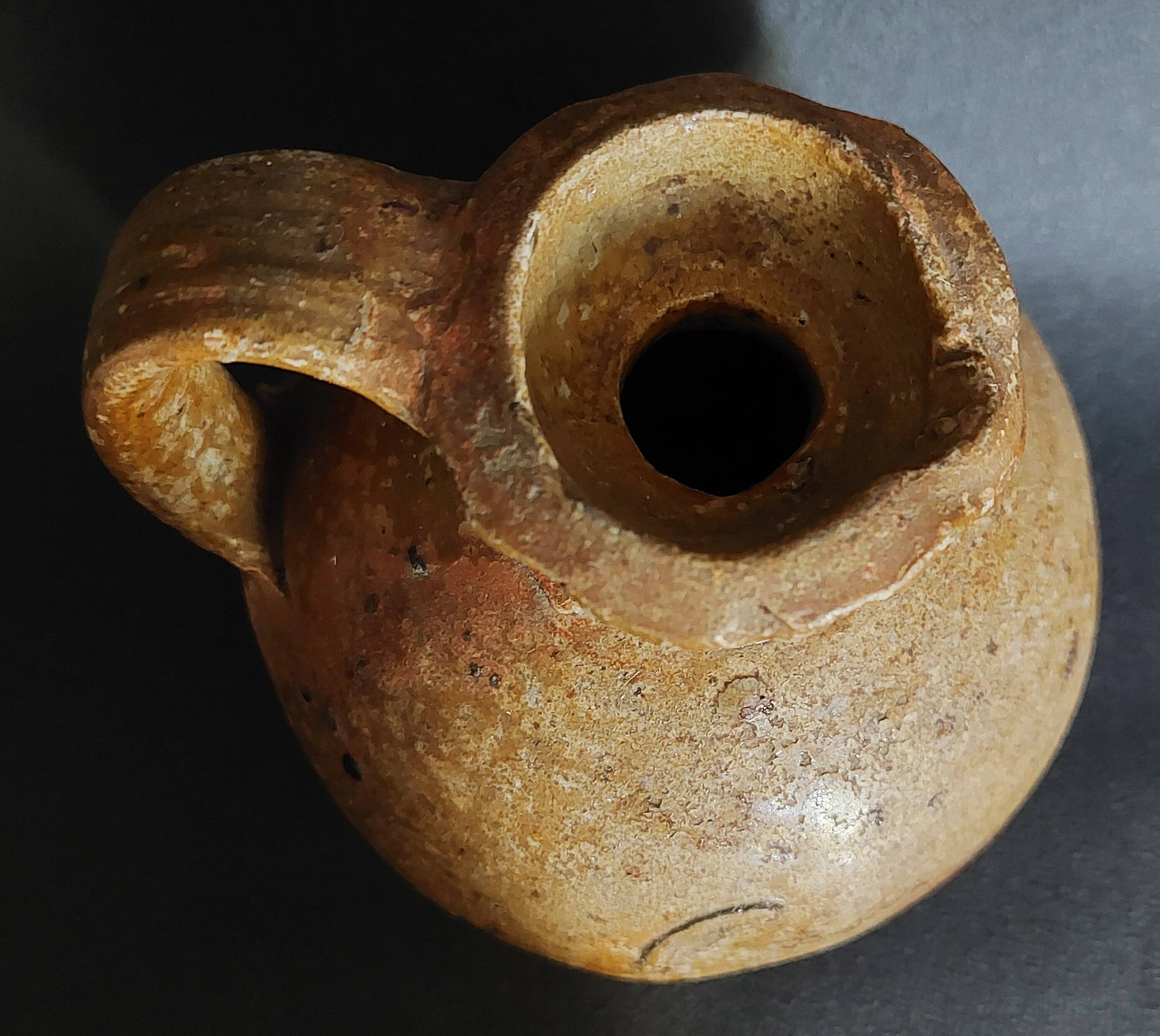 Stoneware pitcher/jug, late 19th/early 20th century, Puisaye