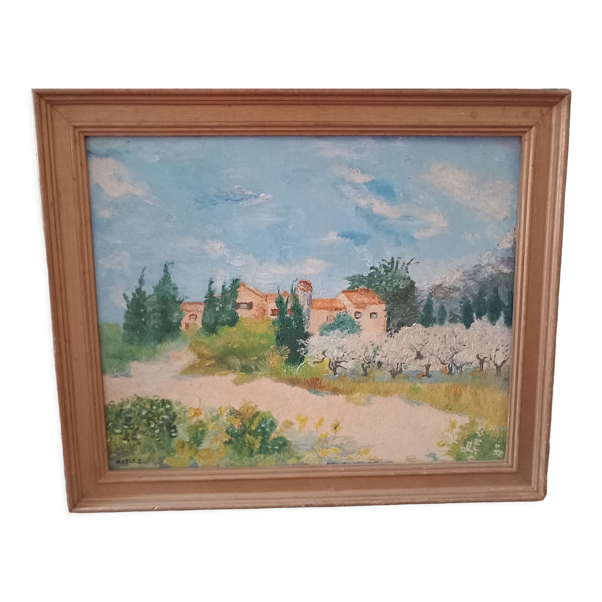 Oil on panel signed-landscape