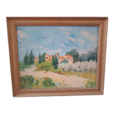 Oil on panel signed-landscape