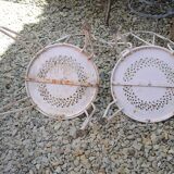 Pair of years 40-50 white metal garden chairs