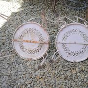 Paire de chaises de jardin Années 40-50 en métal blanc