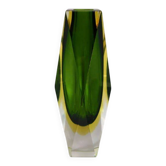 1960s Astonishing Green Vase By Flavio Poli for Seguso. Made in Italy